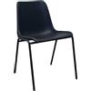 SEDIAOFFICE - Sedie Ufficio Senza Ruote, Sedia Scrivania Ergonomica, per Studio, Sala D'Attesa, Sala Riunioni e Conferenze, Comoda Sedia Ufficio Economica Impilabile Salvaspazio (Nero)