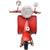 Generico Modellino Moto Vespa d'Epoca Vintage in Metallo, da Collezione in Stile Retro Antico in Scala con Lunghezza 12x10 cm Colore Rosso con Bandiera Italia