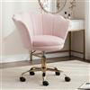 chairus Sedia da Scrivania in Velluto Sedie da Ufficio Poltroncina Scrivania Poltrona Girevole Sedia Imbottita Regolabile in Altezza per Computer/Studio, Rosa Chiaro