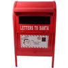 Generico Christmas Cassetta Postale per Letterina di Babbo Natale Decorazione Natalizia in Metallo con Buca Lettere e Decorazioni Natalizie a Rilievo 30x30x h. 52 cm Portalettere con Porticina