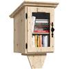 MSFE Little Free Library - Libreria per libri, a forma di casa, doppia piccola scatola da biblioteca impermeabile per esterni con mensola, kit fai da te per la condivisione dei libri