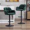 chairus Set di 2 Sgabelli da Bar in Velluto Sgabello Cucina Regolabile, Verde