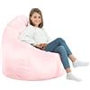 Italpouf Poltrona Sacco XL, Interno, Ecopelle, Adulti e Bambini, Riempimento Perle Polistirolo, Rosa Metallizzato, 115x90 cm