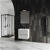 Kiamami Valentina - Mobile bagno sospeso 60cm 2c cannettato bianco lucido e specchio 60x80 Cortina