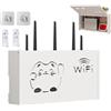 Arrovarp Spegnitore WiFi, rack per router montato a parete,Scatola per nascondere il router cavo Fortune Cat - Scatola router salvaspazio, graziosa scatola organizer WiFi per casa, soggiorno,