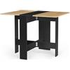 IDMarket - Tavolo consolle pieghevole EDI 2-4 persone in legno nero piano in faggio