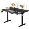 FLEXISPOT Scrivania Regolabile in Altezza 140×60 cm - con 2 Ganci, Portabicchieri e Gestione Cavi, 4 Memorie, Scrivania Ergonomica per Ufficio e Casa