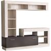 milani home - parete attrezzata porta tv soggiorno moderna di design 170x42x170 h