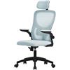 ML DESIGN modern living ML-Design Sedia da Ufficio Ergonomica Blu con Poggiatesta Supporto Lombare e Schienale in Rete Reclinabile Regolabile in Altezza con Braccioli Seduta Imbottita a Schiuma Poltrona Girevole con Ruote