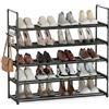 Orgahome Scarpiera 5 Ripiani, Scarpiera Salvaspazio in Metallo, Porta Scarpe Verticale o Capovolta, per 20-30 Paia di Scarpe, Scaffale Salvaspazio Impilabile, Scarpiera Ingresso o da Esterno, Nera