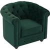 Vente-unique - Poltrona dritta 1 posto Chesterfield - velluto - verde