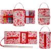 Aikelai Borsa Porta Lavoro a Maglia,Borsa per Uncinetto,Borsa Lavoro a Maglia,Contenitori Fili da Cucito,Borsa da Viaggio all'Uncinetto,Borse per Uncinetto per Lana e Ganci (Dente di Leone Rosso)