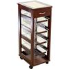 MASLEGNO Carrello Cucina con Ruote in Legno con Cassetto e Cestelli Salvaspazio NOCE