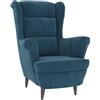 vidaXL Poltrona Blu in Velluto