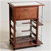 MASLEGNO Carrello in faggio portafrutta portapane portabottiglie h.85 cm 59x39 cm (Noce)