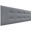 DHOME Testata in Similpelle o Tessuto AQUALINE Pro con 2 file di bottoni Testata imbottita Letto di lusso (Similpelle Grigio, 150x50cm (Letti 150/160))
