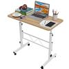 PIPIPOXER 80 x 40 cm, tavolo per computer portatile con ruote, altezza regolabile 69 - 110 cm, tavolo mobile da sopravvento, tavolo girevole a 360, tavolino per divano, legno