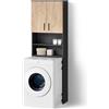 Livinity Mobiletto per lavatrice Ronco, Rovere dorato/antracite, 64 x 190.5 cm