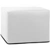 ARKETICOM Dado Pouf Poggiapiedi CUBO Ecopelle Sfoderabile Puff Bianco 55 cm