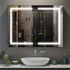 Luxstein Specchio Bagno Contenitore, Illuminazione LED e Presa Elettrica, 80x60x15cm