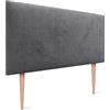 DHOME Testata Imbottita Liscia in Similpelle o Tessuto AQUALINE - Testata Letto di Lusso (Tessuto Grigio Cenere, 90cm con Gambe, per Letti 70/80/90)