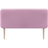 DHOME Testiera Imbottita Liscia Arrotondata in Similpelle con Gambe per Parete Acustica Testate Letto Fonoassorbenti Camera da Letto (Rosa, 140cm)