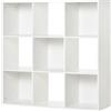 HOMCOM Libreria Bianca per Casa e Ufficio 9 Cubi 91.5 x 29.5 x 91.5 cm | Scaffale dal Design Moderno, 9 Scomparti in Legno