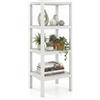 COSTWAY Scaffale di Stoccaggio a 4 Ripiani, Mobiletto Scaffale in Plastica Autoportante, Unità Organizzatrice Stretta per Bagno Cucina Soggiorno, 38x32,5x99 cm (Bianco)