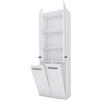 3E 3xE living.com Mobile bagno Bagnoli - Mobile da terra con tre ripiani e due cesti portabiancheria, bianco, P: 30 cm, A: 174 cm, L: 60 cm