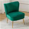 chairus Poltrona da Salotto in Velluto Sedia Imbottita Senza Braccioli Poltroncina Lounge con Gambe in Metallo Poltrone Moderne Design per Camera da Letto/Soggiorno, Verde