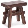 Design Delights - Sgabello Vintage 40, in stile rustico, in legno massiccio riciclato, 43x45x27 cm (altezza x larghezza x profondità)