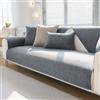 Treer Copridivano Antiscivolo Tessuto di Lino, Stile Semplice Copridivani Morbido 1 2 3 4 Posti Fodera per Divano Angolare/Forma di L Universali Moderno Copertura Divano (110x110cm,Grigio Scuro)