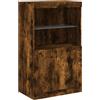 vidaXL Credenza con Luci LED Rovere Fumo 60,5x37x100 cm