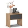 Regalik Comodino PARI Con Cassetto 50 x 45 x 35 cm - Guide a Sfera Tip On - Design Moderno in Grafite Oak