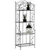 CLP Étagère In Ferro Verniciato Arona I Scaffale Espositore Cucina Richiudibile I Scaffale Salvaspazio 4 Ripianti I Scaffale Deco Shabby, Colore:nero