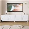 Easexcy Mobile TV con ante a forma di onda, scaffali e supporto per TV con gambe stabilizzanti, 169 x 34 x 45,5 cm