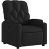 vidaXL Poltrona reclinabile, Sedia Relax con Porta bicchieri, Seduta con Schienale e Braccioli Soggiorno, Moderno, Nero Tessuto