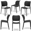 REDÒKASA Sedia in polipropilene MADE IN ITALY ORBITA, impilabile, resistente ai raggi UV, design moderno, ideale per sala da pranzo, cucina, sala d'attesa, bar, ristoranti o giardino (6, Antracite)