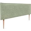 DHOME Testiera in lino naturale con bordo della testiera imbottito Letto moderno TOP TRENDING (Verde, 135x105cm con Gambe (Letto 120/135/140))