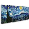 Giallobus - Quadri Grande Formato XXL - Vincent Van Gogh - Artisti Famosi - Notte Stellata - Tela Canvas - 218x100cm | 3pcs. x 70x100cm - Pronto da Appendere - Quadri Moderni per la casa