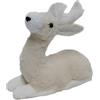 COSE DA CASA Renna Seduta cerbiatto Natalizia cm 28x29 Pellicciosa Bianca Beige Piccola Decorativa per Natale Perfetta per Allestimenti Grande con Corna