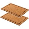 Carpido Zerbino Coir Frame Design - Clean Run 40x60 cm Set di 2 - Tappeto per porte interne - Tappeto di cocco antibatterico - materiale naturale