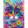 Hinnin 5D Diamond Painting Kit, Pittura Diamante DIY Quadri con Perline Diamant Painting, Mosaico Fai da Te Strass Ricamo a Punto Croce Diamonds Kit Disegno, Home Parete Pittura Decor Gatto 90x120cm