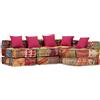 vidaXL Pouf Modulare a 4 Posti Tessuto Patchwork Divano Divanetto Sofà Salone