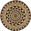 vidaXL Tappeto Lavorato a Mano in Juta Naturale Intrecciata Rotondo a Spirale Cucina Salotto Passatoia Artigianale Stuoia con Stampa Nera 120 cm
