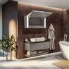 A ARTFORMA Sofia Armadietto da Bagno con Specchio e Illuminazione LED con 1-Porta | 17 Elementi decorativi a scelta | (100 x 50 x 21 cm) | Interruttore a sensore