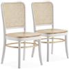 HOMN LIVING Pack 2 Sedie Vesta in Legno massello Bianco/Rovere, 45 cm (Larghezza) 51 cm (profondità) 88 cm (Altezza)