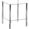 AVANTI TRENDSTORE - Emden - Tavolino da soggiorno, con superficie in vetro e gambe in acciaio cromato. Dimensioni LAP 39x47x39 cm