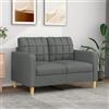 Homgoday Divano a 2 Posti Moderno Grigio Scuro 120 cm Tessuto Poliestere