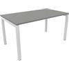 FBasic Scrivania Operativa Ufficio - Struttura metallo BIANCO e Piano legno STONE GREY - 140x80x74